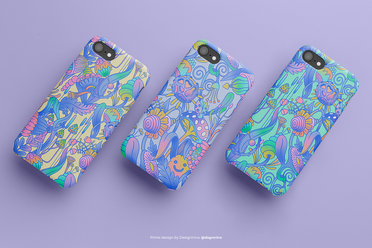 Cosmic Flora seamless pattern, a Pattern Graphic by Designnina Shop (Photo 6 of 11)