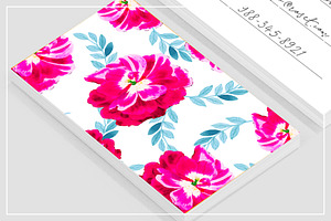 Fluorescent Florals Business Card