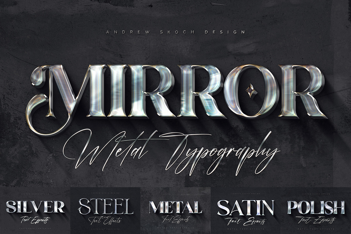 Polished Metal Text Effects, a Layer Style Add-On by Andrew Skoch Design (Photo 1 of 10)