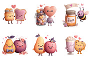 Valentine Food Pairs Clipart, an Illustration by DreamArtGraphic (Thumbnail 3 of 4)
