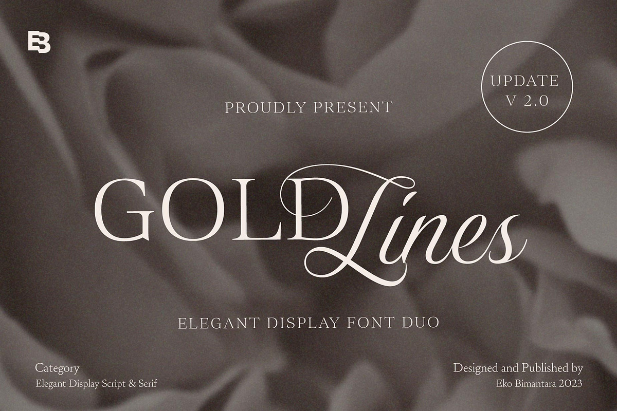 Gold Lines; Elegant Font Duo, a Script Font by Eko Bimantara (Photo 1 of 20)