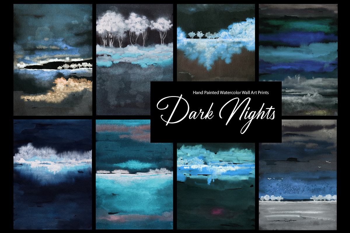 Dark Nights - Watercolor Art, a Background Graphic by Marmoris.Arts (Photo 1 of 14)