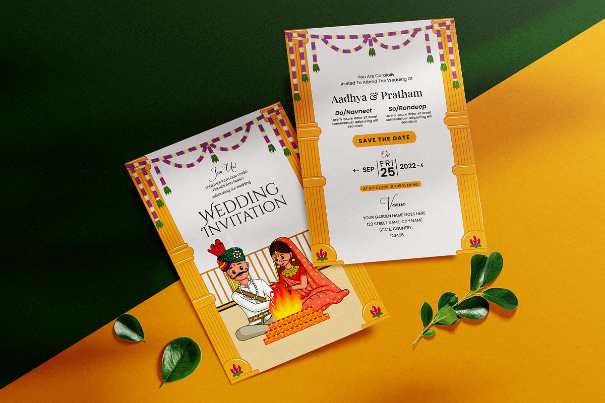 Wedding Invitation Cards Set, an Invitation Template by Creative Hatti (Photo 6 of 6)