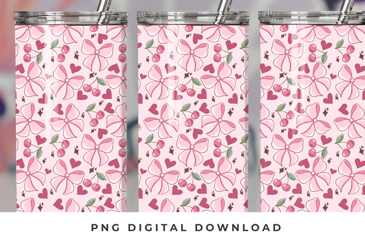 Coquette Cherry Seamless Pattern, an Illustration by Anca Digital Vibe (Photo 3 of 4)