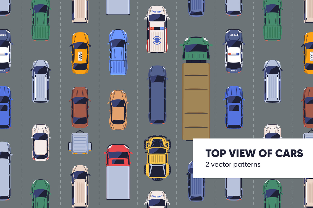 Cars top view, seamless patterns, a Pattern Graphic by Good Studio (Photo 1 of 6)