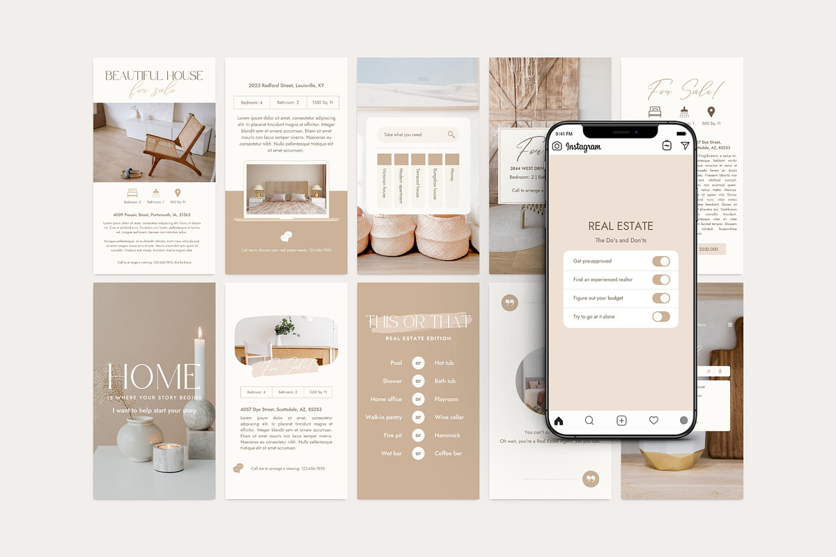 Real Estate Instagram Post Template, a Social Media Template by LiliesandBerries (Photo 11 of 22)