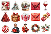 Christmas Elegant Red Clipart, an Illustration by Daily.Designs (Thumbnail 4 of 4)