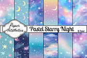 Pastel Starry Night Digital Paper, a Pattern Graphic by Paper Artsthetics (Thumbnail 1 of 4)