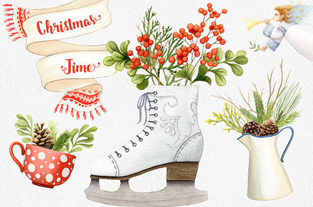 Watercolor Christmas & Winter Set