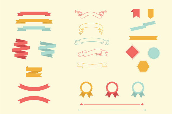 Vector Ribbon Banner Border Pack