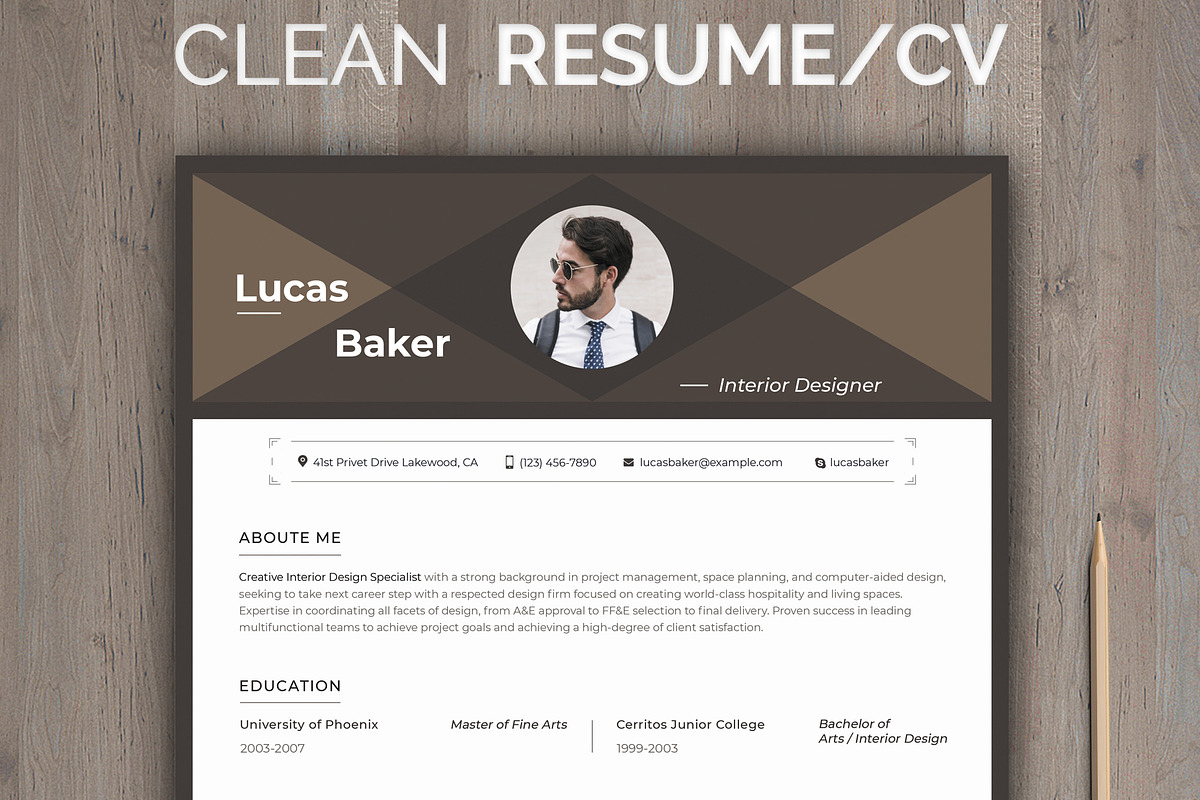 Editable Resume for Interior Designe, a Resume Template by MotoCMS (Photo 1 of 2)