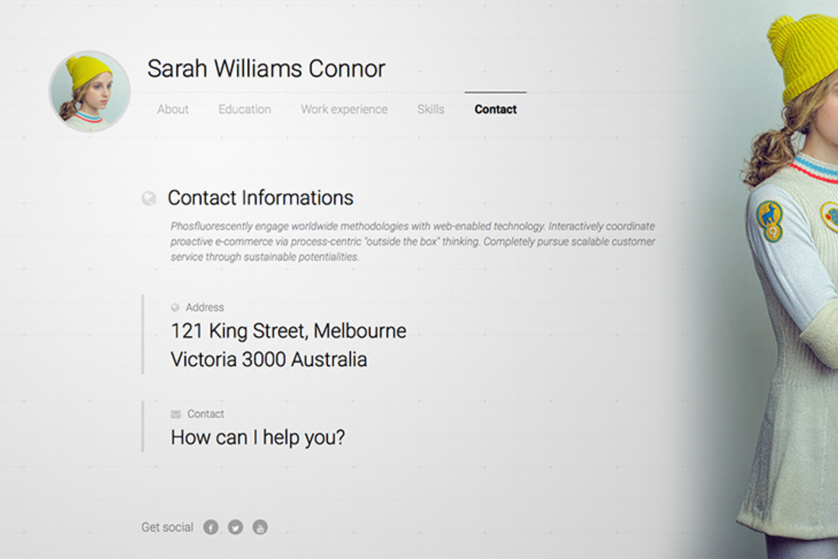 Sarah - CV & Resume vCard WordPress, a WordPress Template by thaodhtn (Photo 6 of 7)