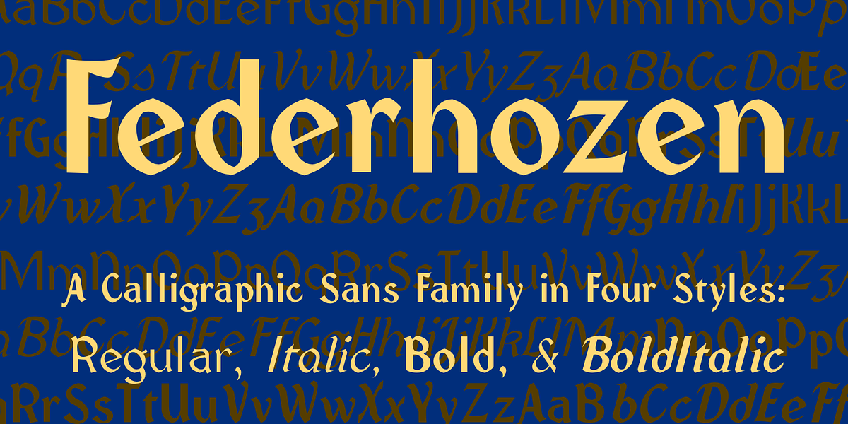Federhozen, a Handwritten Font by Ingrimayne Type (Photo 1 of 7)