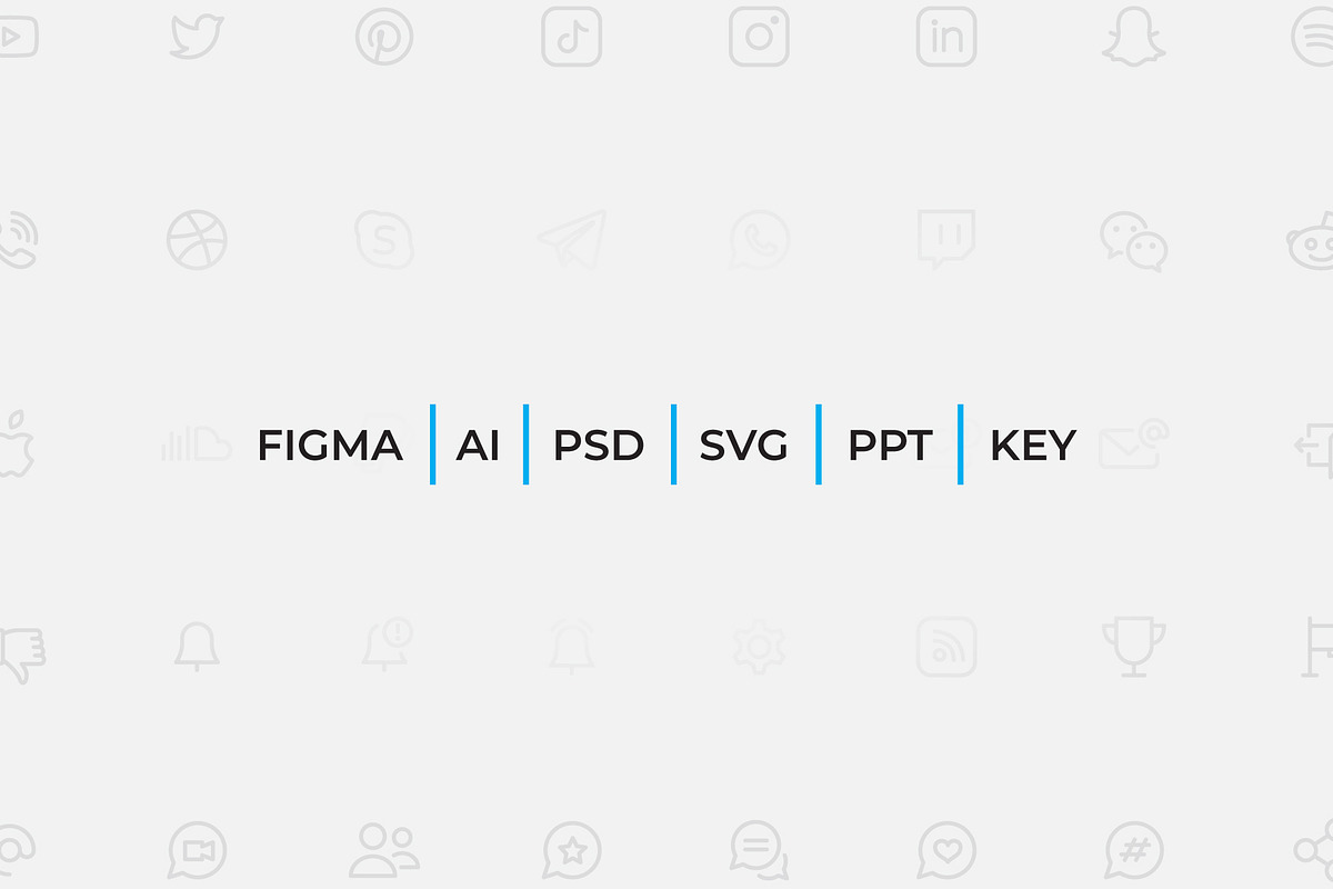 50 Social Media Outline Icons, an Outline Icon by Abert (Photo 2 of 3)