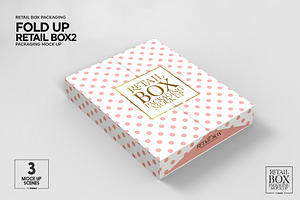 Fold Up Retail Thin Box Mockup