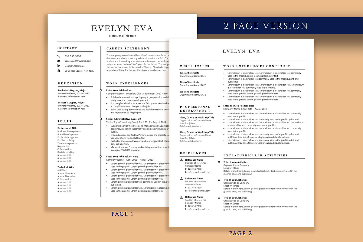 Modern Professional Resume Template, a Resume Template by VictoriousVita (Photo 3 of 8)