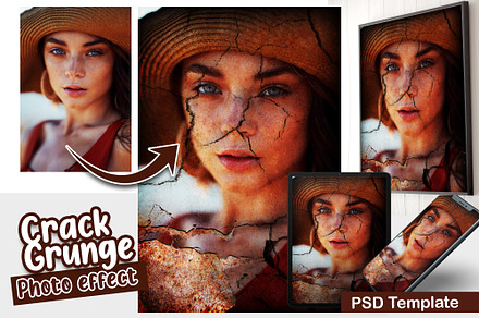 Crack Grunge Photo Template