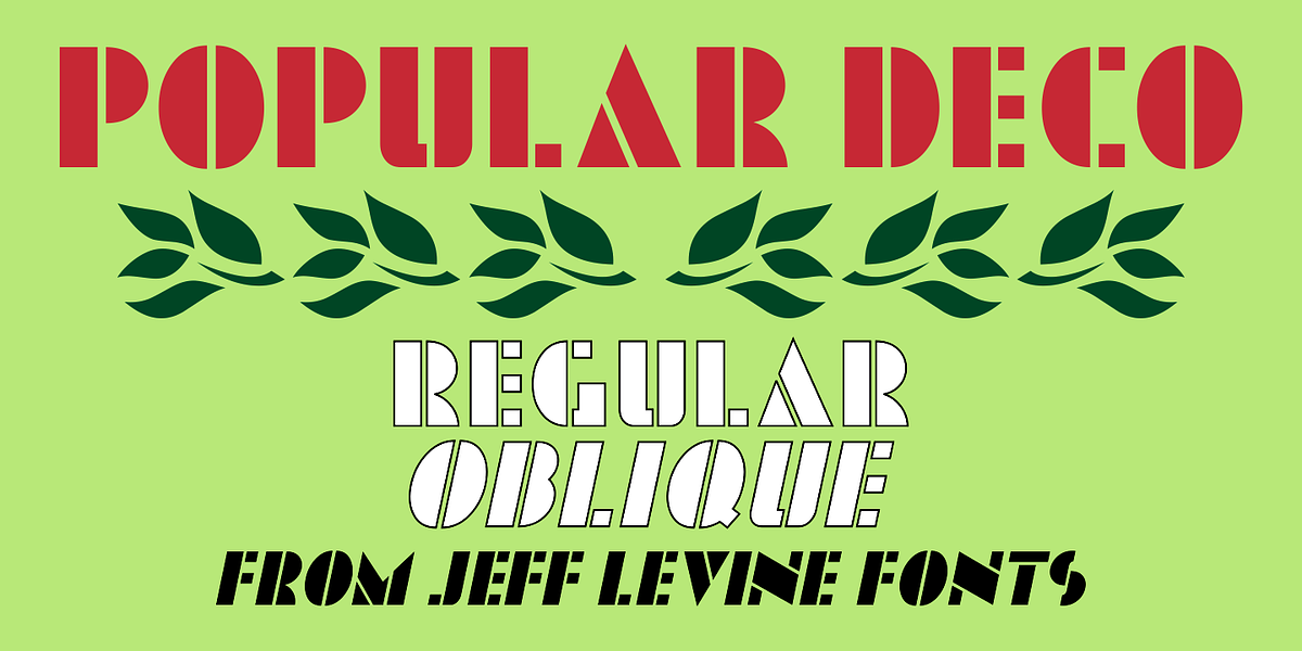 Popular Deco JNL, a Serif Font by Jeff Levine Fonts (Photo 1 of 5)