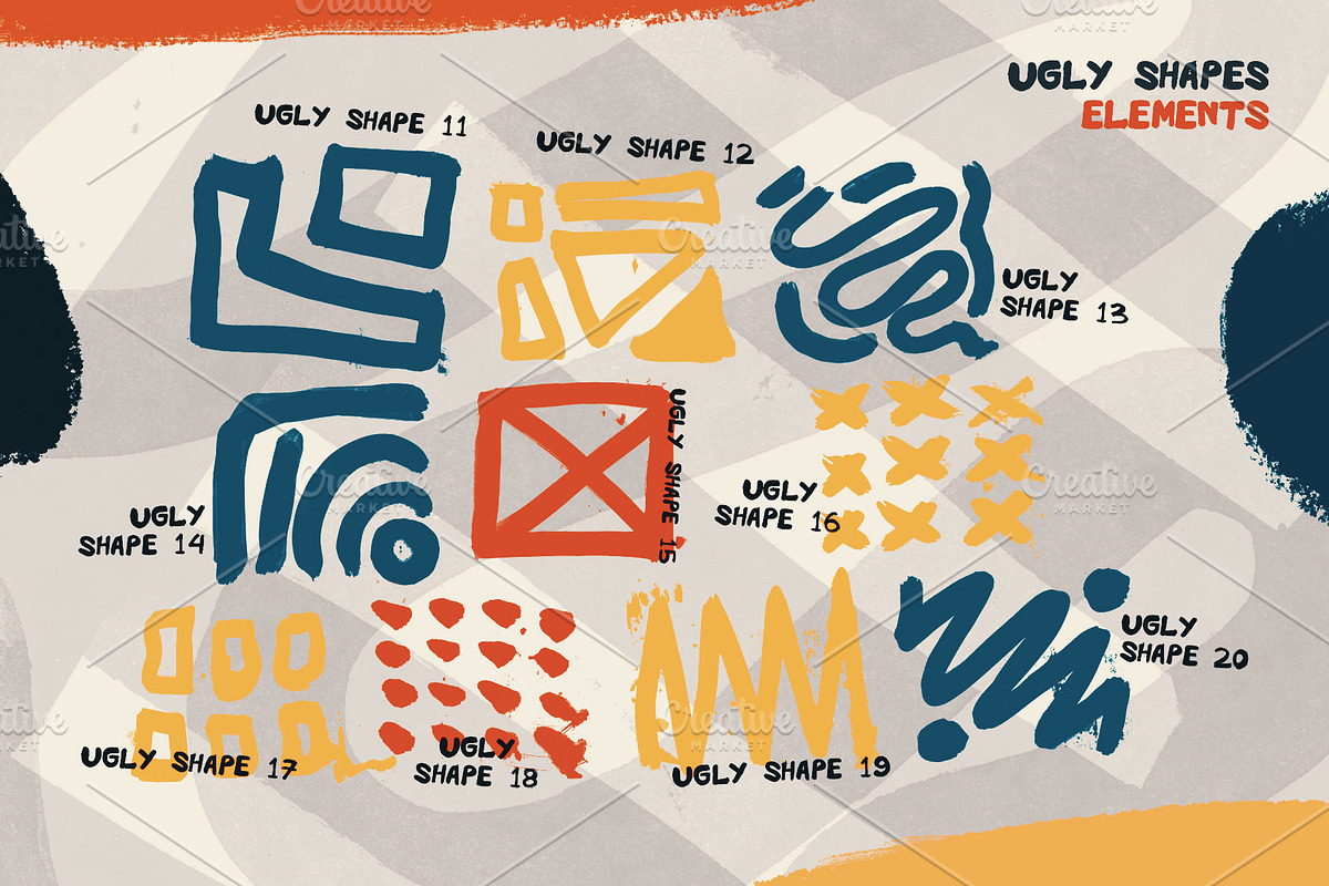 Ugly Shapes: 70 Shape Elements, a Pattern Graphic by nicholasasmita (Photo 4 of 19)