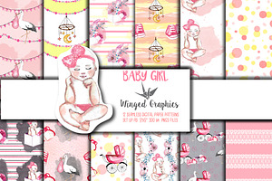 Baby Girl: Seamless Patterns