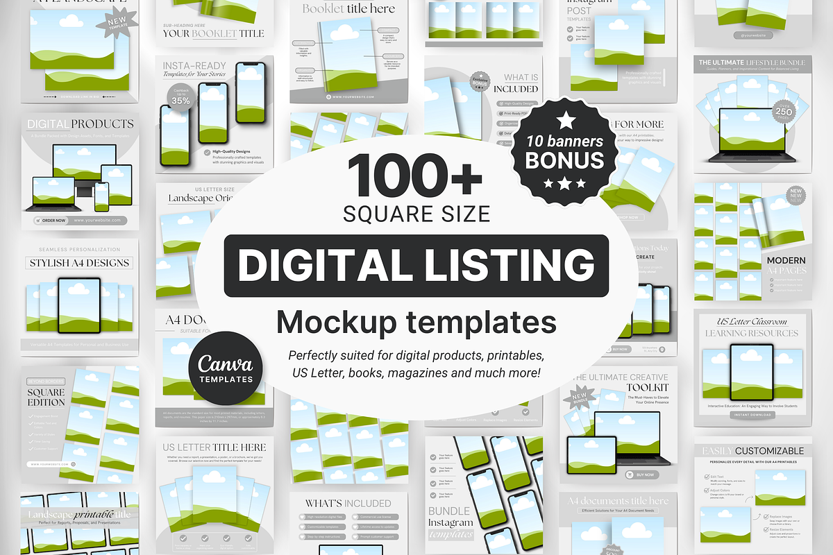 Digital Listing Mockup Templates, a Device Mockup by DigiPax (Photo 1 of 10)