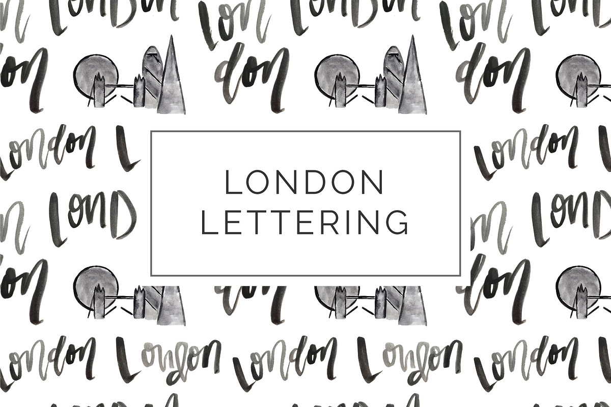 Watercolor London Seamless Patterns, a Pattern Graphic by MontgomeryFest (Photo 3 of 4)