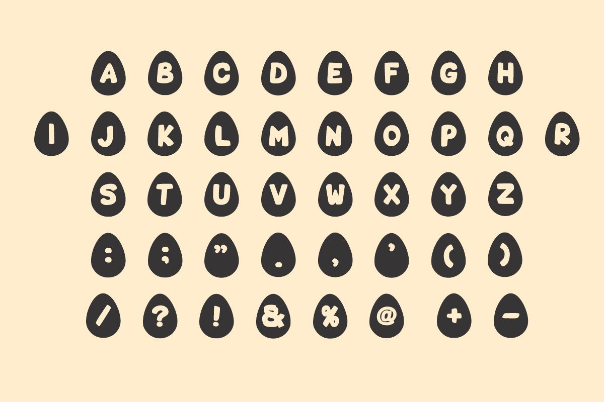 Egg Bunny Easter Font, a Symbol Font by Fourteen Letter (Photo 4 of 8)
