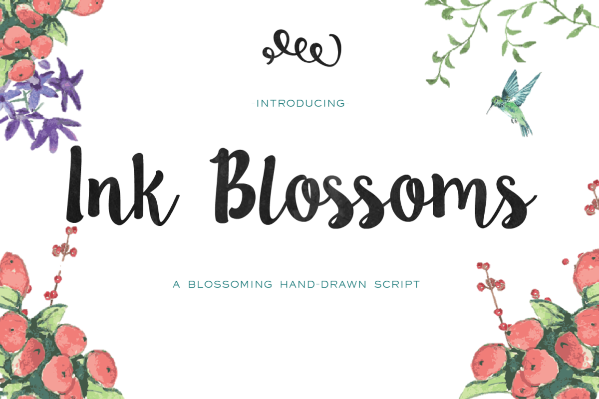 Ink Blossoms Brush Script