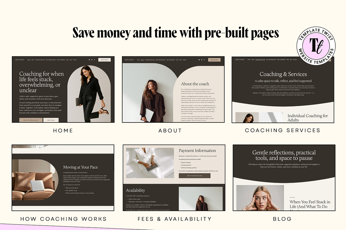 Simple Coaching Website Template, a Squarespace Template by Template Twist Shop (Photo 3 of 9)