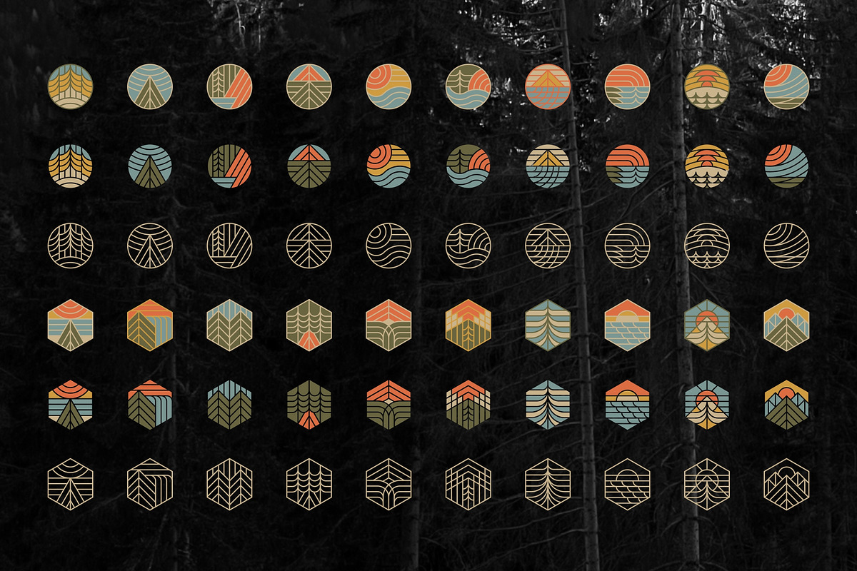Abstract Outdoor Badges, an Illustration by Firowerk (Photo 8 of 8)