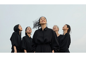 A group of Asian women in black, a Person Photo by Sergey Kotenev