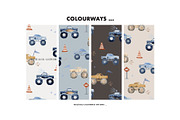 Truck Racing seamless pattern boy, a Pattern Graphic by Milatoo (Thumbnail 3 of 5)