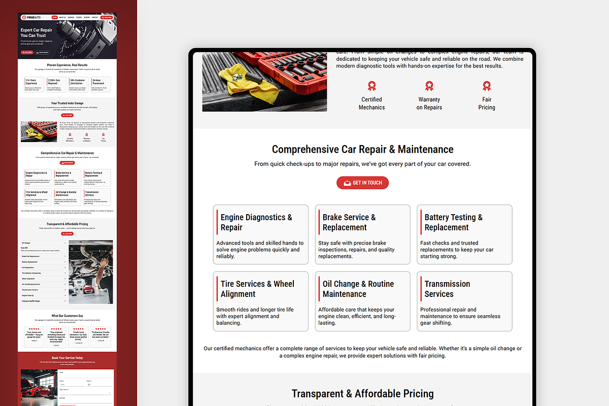 Auto Repair Wix Studio Website preview 5