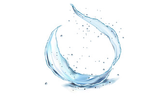 Tansparent water splashes. Vector