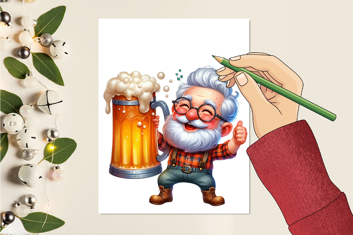Funny Beer Loving Grandpa Clipart, an Illustration by RobertsArt (Photo 6 of 7)