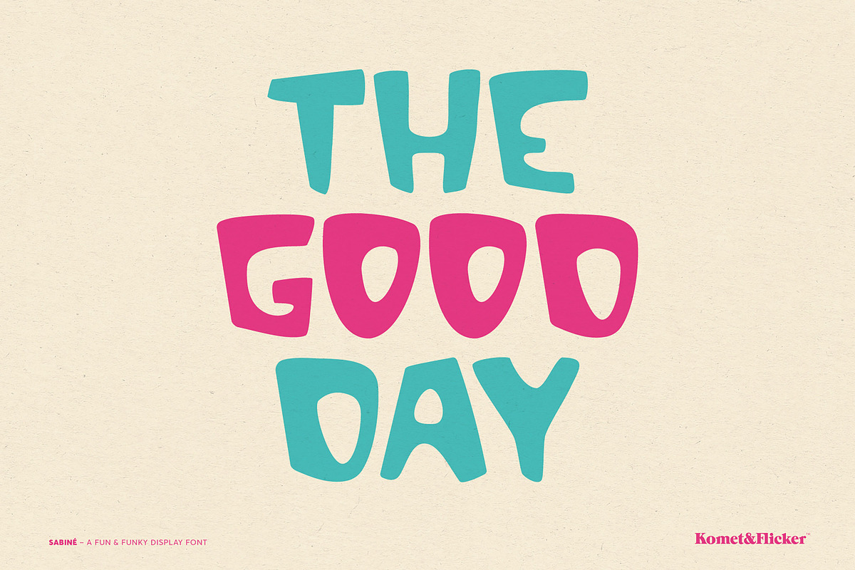 Sabiné - A Fun & Funky Display Font, a Sans Serif Font by Komet & Flicker (Photo 10 of 12)