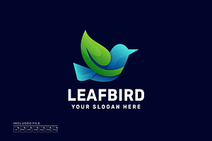 Leaf Bird Gradient Colorful Logo, a Branding & Logo Template by yuanesei