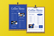 Blue Modern Coffee Shop Food Menu, a Flyer Template by Aiyari Graphic (Thumbnail 1 of 3)