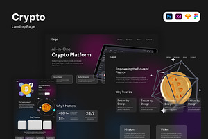Crypto Website Template, a Landing Page Template by Glyphminds Studios
