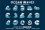OCEAN WAVES PACKS, an Object Illustration by Ngaula Std. (Thumbnail 1 of 3)
