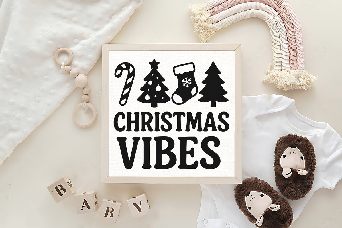 Christmas Vibes Merry Christmas Png, an Illustration by CraftArtStudio (Photo 4 of 4)