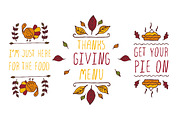 Hand-sketched Thanksgiving elements, a Decorative Illustration by AV Design (Thumbnail 4 of 4)