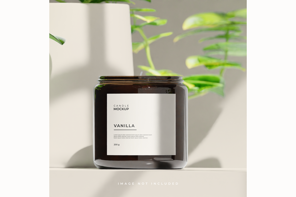 Amber glass candle mockup bundle, a Packaging Mockup by mockupocka (Photo 9 of 9)