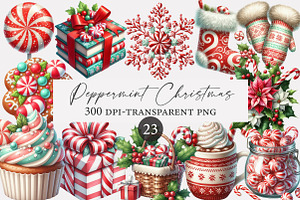 Watercolor Peppermint Christmas, an Illustration by Designworld