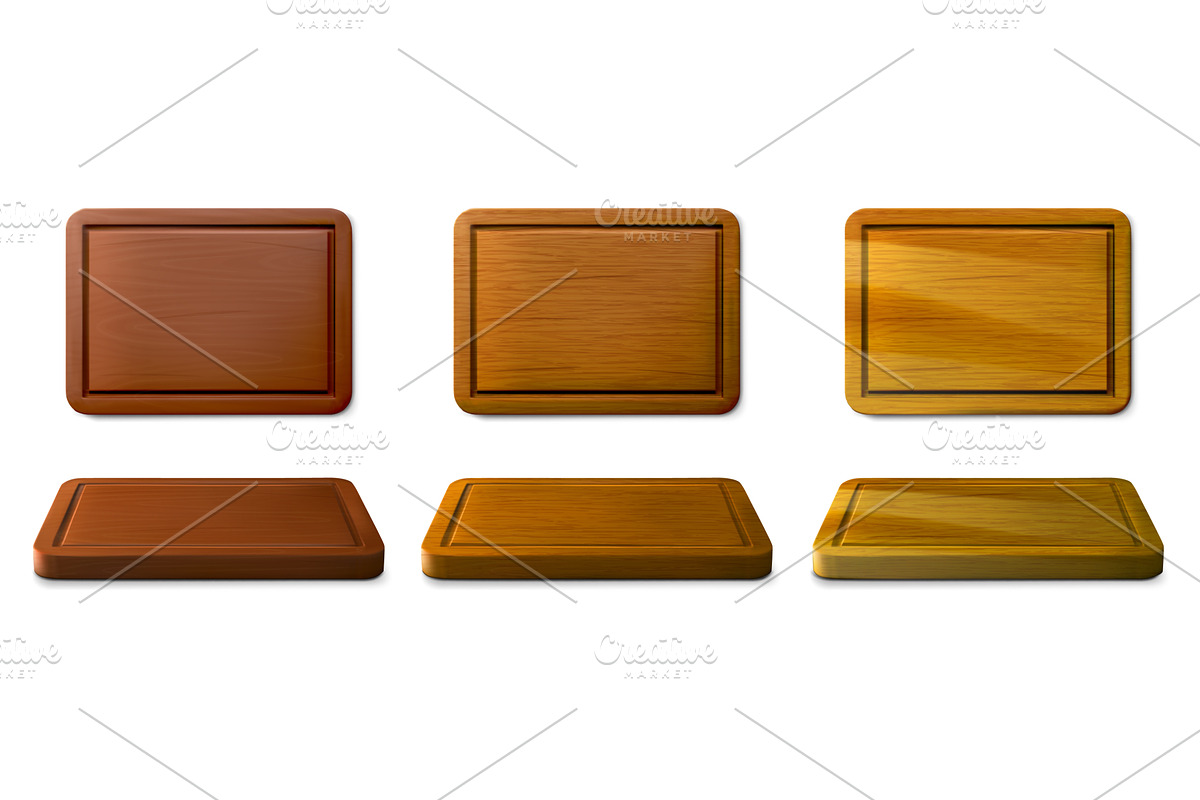 Wooden cutting boards. Rectangular, an Illustration by winwin.art