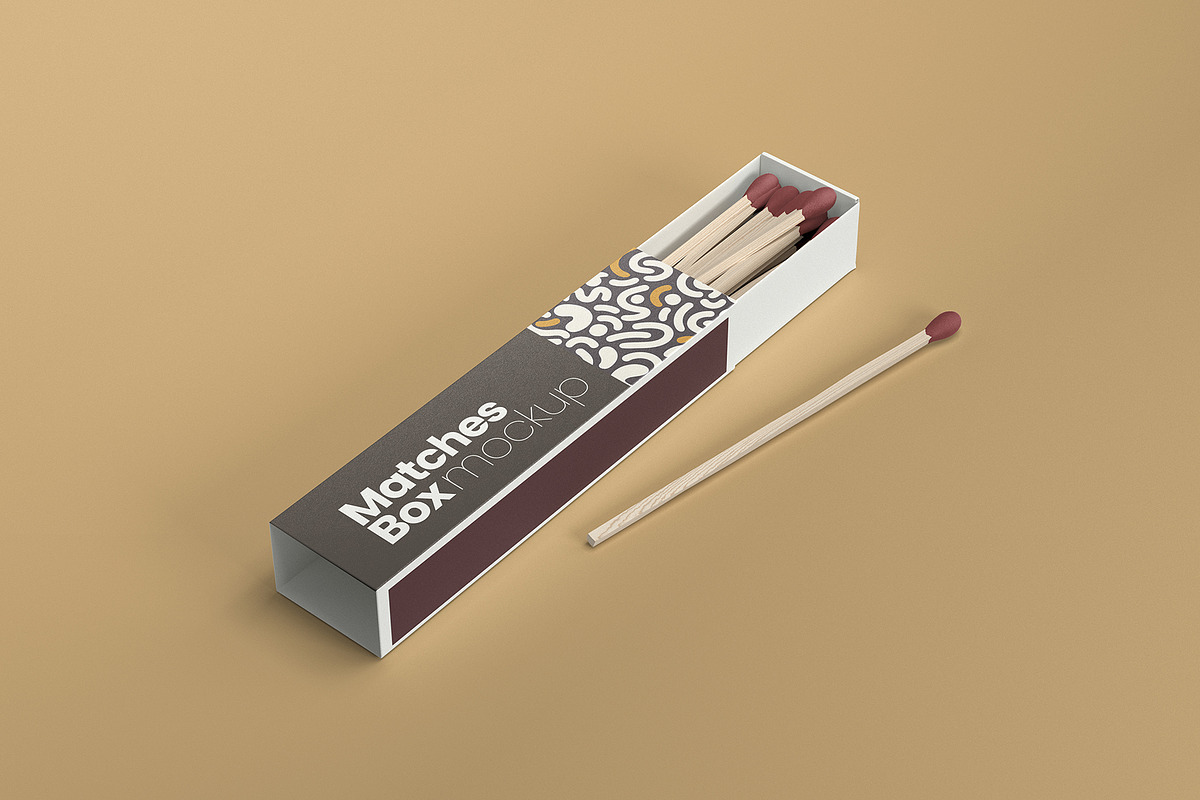 Box of Matches Mockup, a Merchandise Mockup by Graphicboom (Photo 4 of 5)