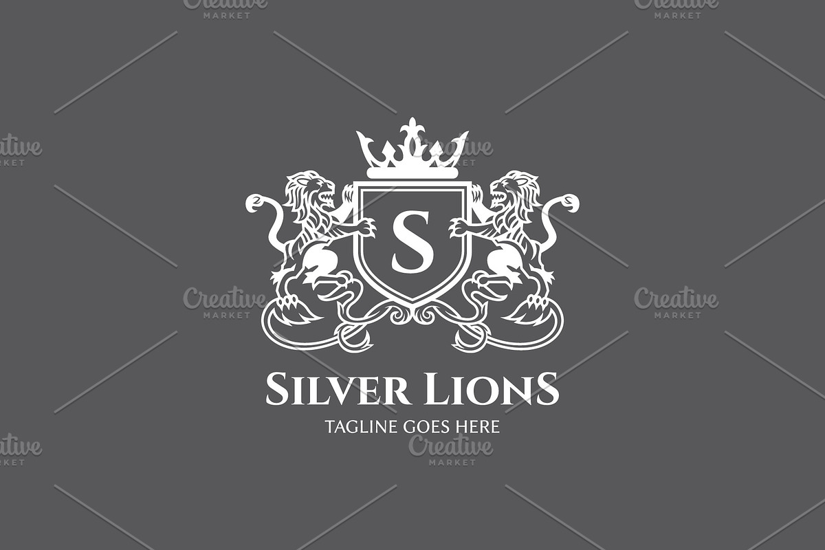 Silver Lions - Letter S Shield Logo, a Branding & Logo Template by ashenterprise (Photo 2 of 3)