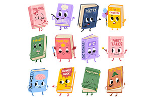 Cartoon Funny Books Characters. Cute