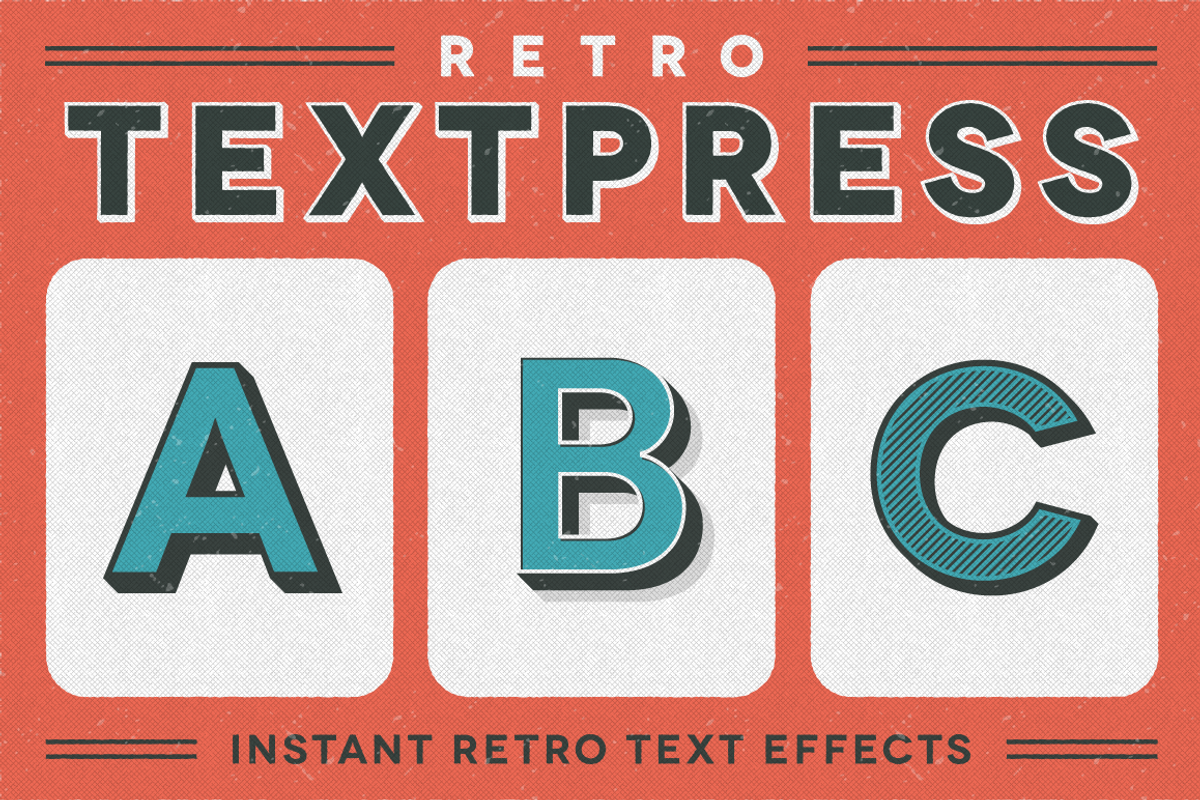 Retro Textpress - Illustrator Styles