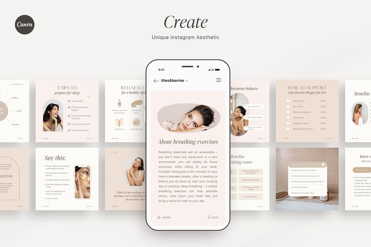 Health & Wellness templates, a Social Media Template by LiliesandBerries (Photo 11 of 21)